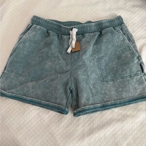Little Bipsy LB Teal Green White Washed Drawstring Shorts
